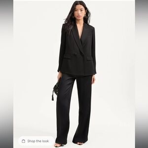 Veronica Beard Sevyn Blazer + Ronin Wide-Leg Pant Suit (Black)